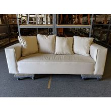 Square Arm Outdoor Sofa W/Flax Canvas ***Modified From Original***