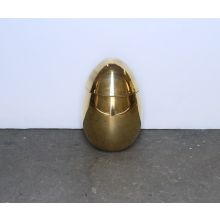 Golden Glass Egg-Shaped Container
